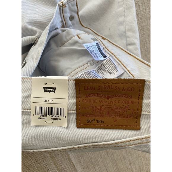 Levi’s Premium 501 '90s Jeans 100% Cotton Denim Button fly 31x32 NWT - Picture 14 of 16